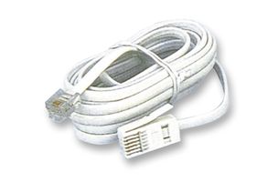PRO SIGNAL - 31039R - 电话线，BT插头 至 RJ11插头 1米 白色 交叉接线(Cross Wired)
